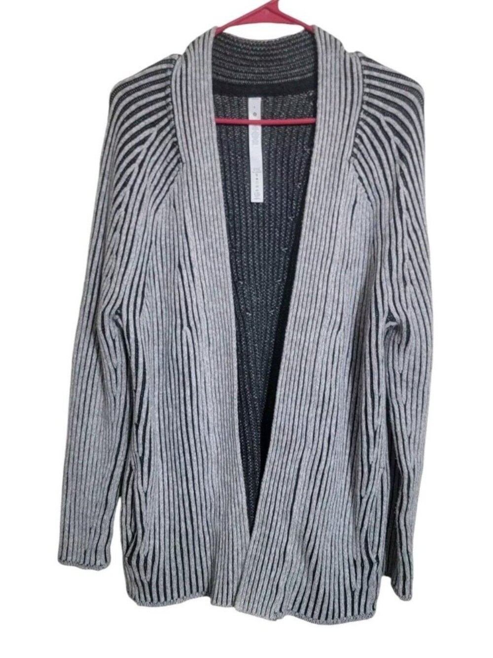 Lululemon Sweater Women 8 Cashmere Merino Ribbed Cardigan pocket Rainbow Chunky